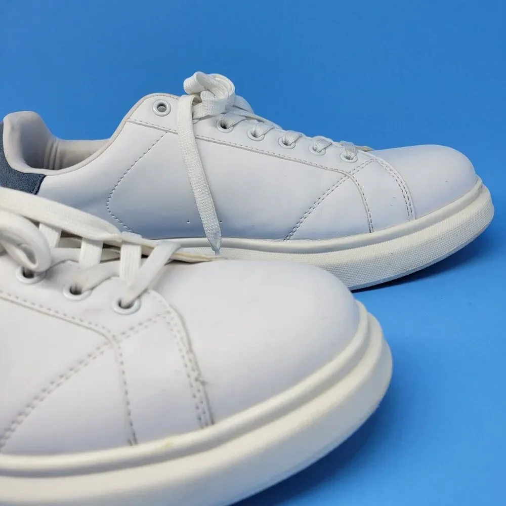 Pull & Bear White Leather Sport Trainer Men's Sz 10 EUR 43 Pre-Owned Sneaker